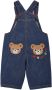 Miki House Overall met geborduurde teddybeer Blauw - Thumbnail 2