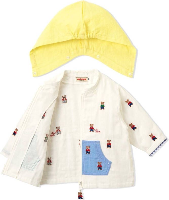 Miki House Jack met capuchon Wit