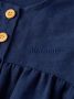 Miki House Jurk met geborduurd logo Blauw - Thumbnail 3