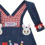 Miki House Overall met geborduurd konijn Blauw - Thumbnail 4
