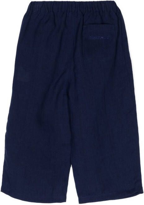 Miki House Shorts met geborduurd logo Blauw