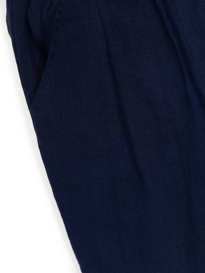 Miki House Shorts met geborduurd logo Blauw