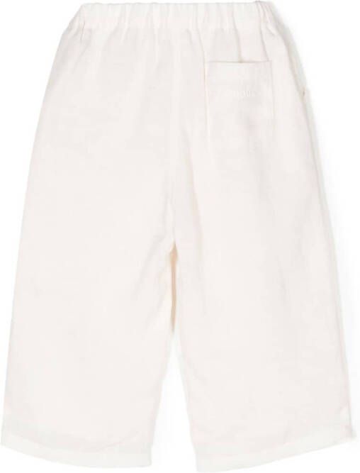 Miki House Shorts met geborduurd logo Wit