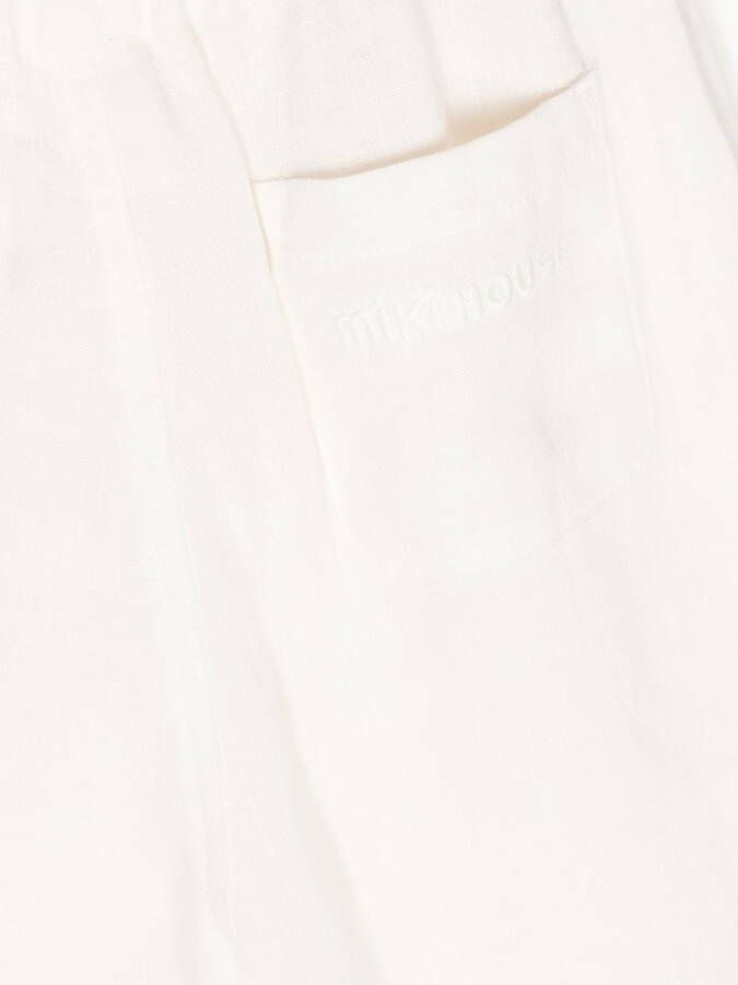 Miki House Shorts met geborduurd logo Wit