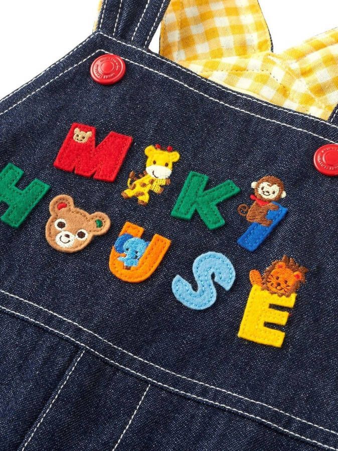 Miki House Tuinbroek met borduurwerk Blauw