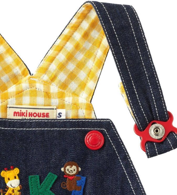 Miki House Tuinbroek met borduurwerk Blauw