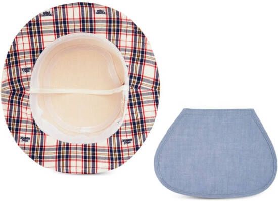 Miki House Zonnehoed met geborduurd logo Beige