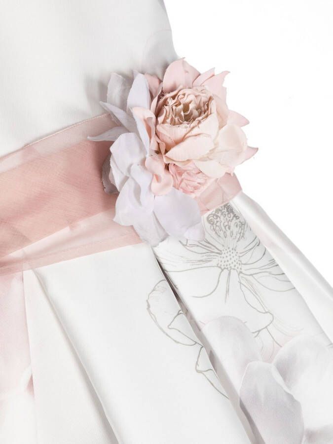 Mimilù Jurk met bloemenprint Wit