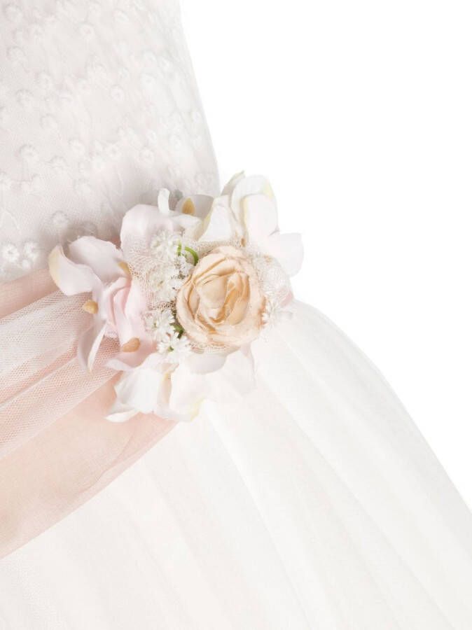 Mimilù Jurk met bloemenpatch Wit