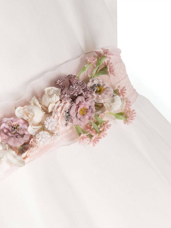 Mimilù Jurk met bloemenpatch Wit