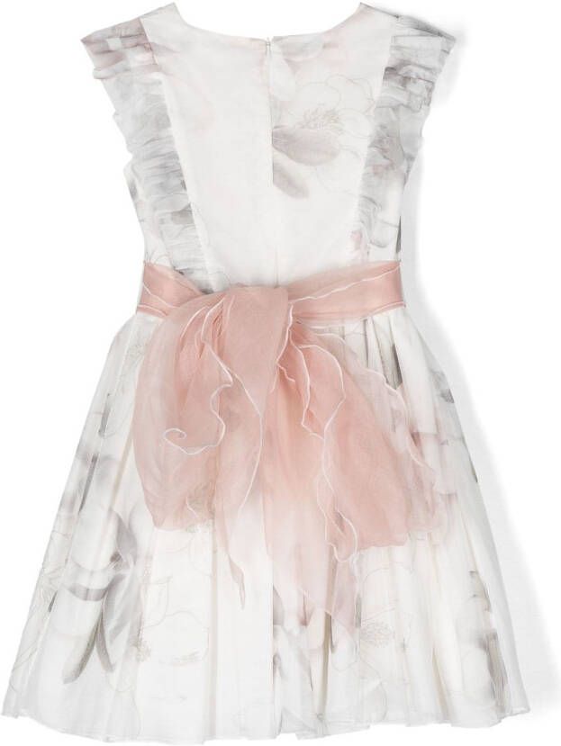 Mimilù Jurk met bloemenprint Wit
