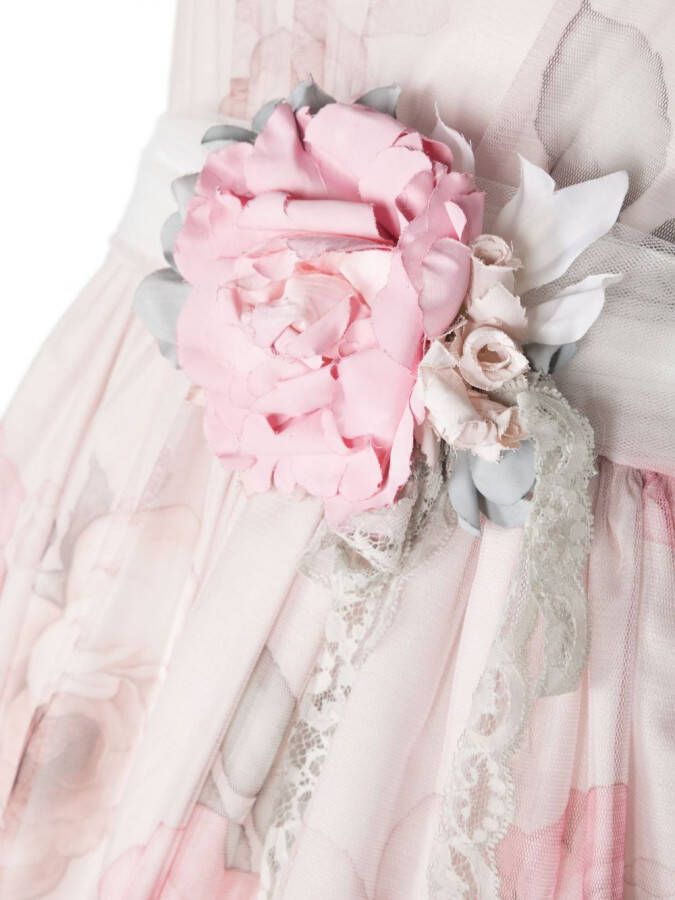 Mimilù Jurk met bloempatch Roze