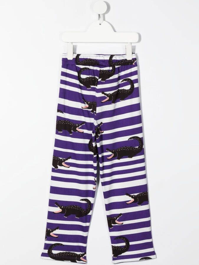 Mini Rodini Broek met krokodillenprint Paars