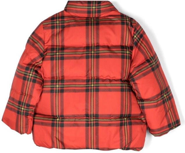 Mini Rodini Geruite donsjas Rood