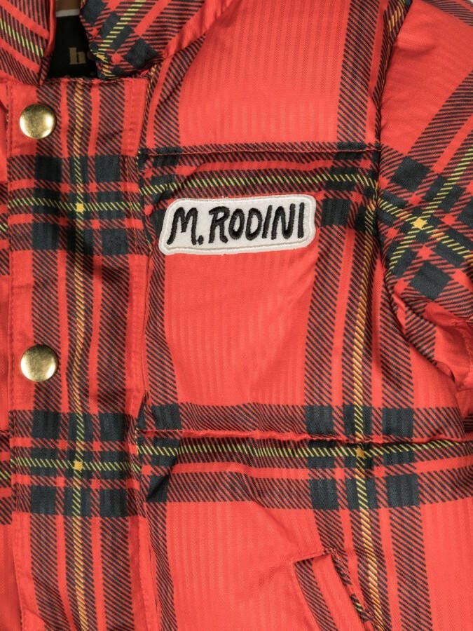 Mini Rodini Geruite donsjas Rood