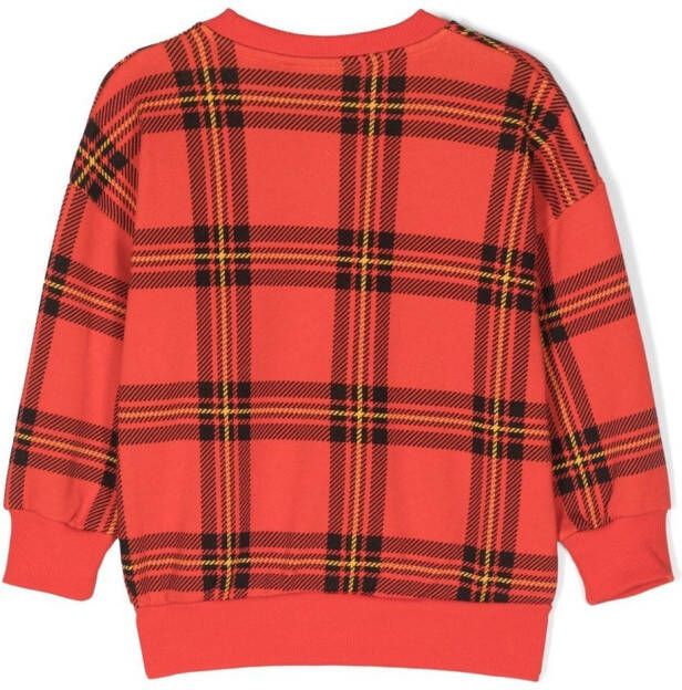 Mini Rodini Geruite sweater Rood