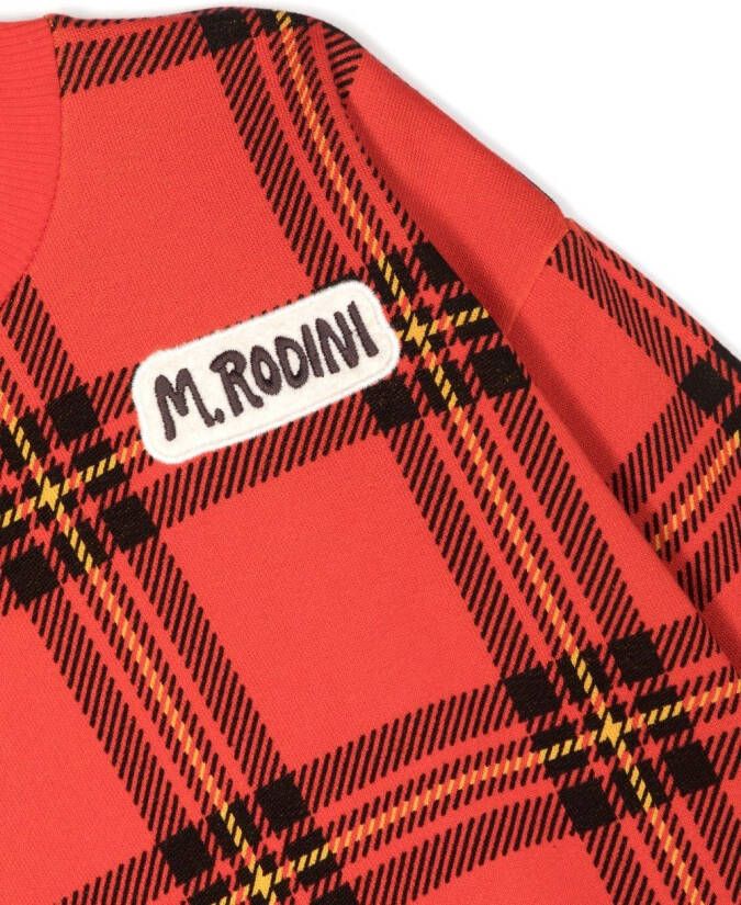 Mini Rodini Geruite sweater Rood