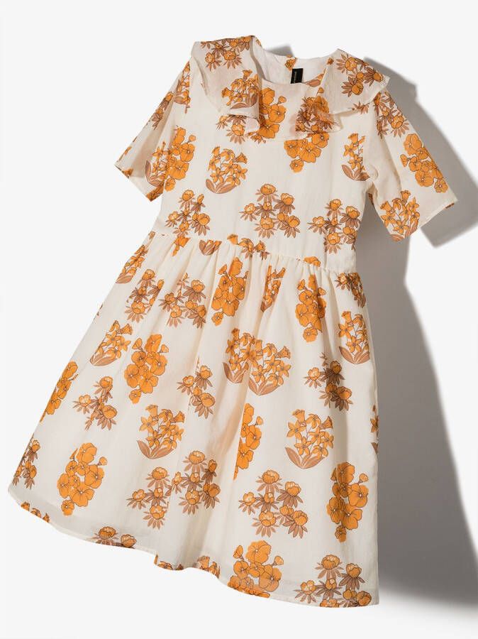 Mini Rodini Jurk met bloemenprint Beige