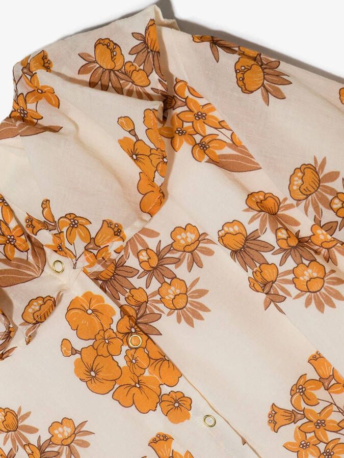 Mini Rodini Jurk met bloemenprint Beige