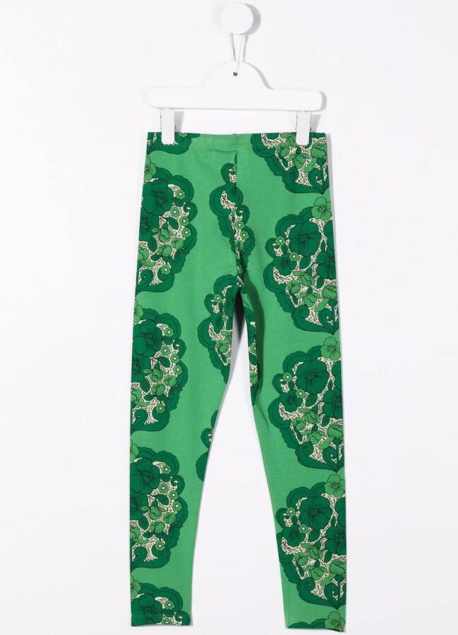 Mini Rodini Legging met bloemenprint Groen