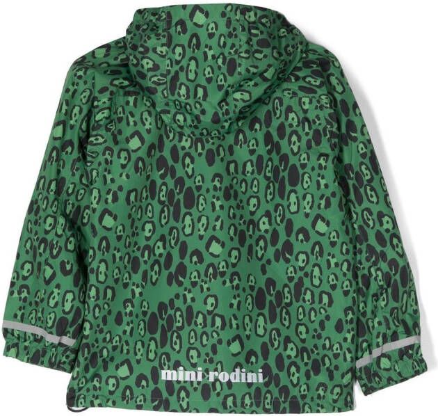 Mini Rodini Regenjas met luipaardprint Groen
