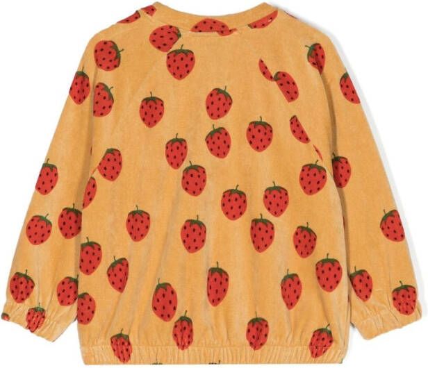 Mini Rodini Sweater met aardbeiprint Beige