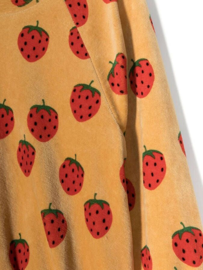 Mini Rodini Sweater met aardbeiprint Beige