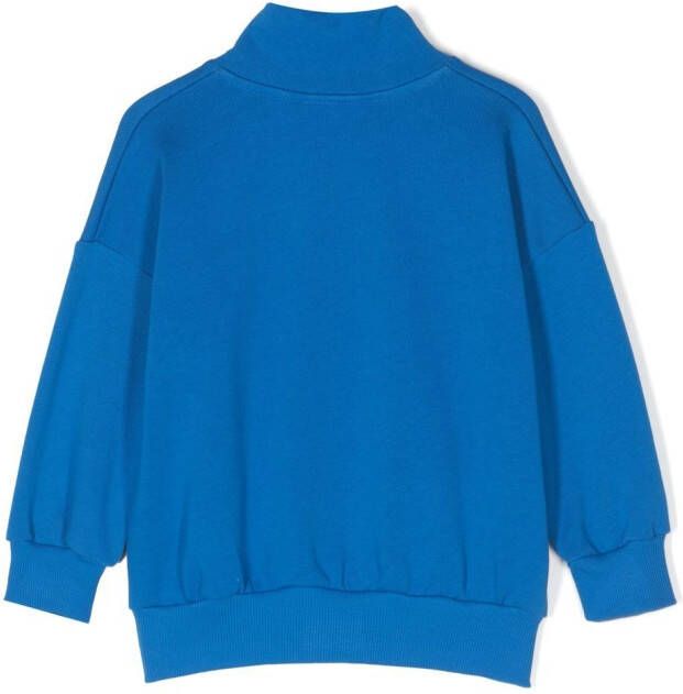 Mini Rodini Sweater met halve rits Blauw