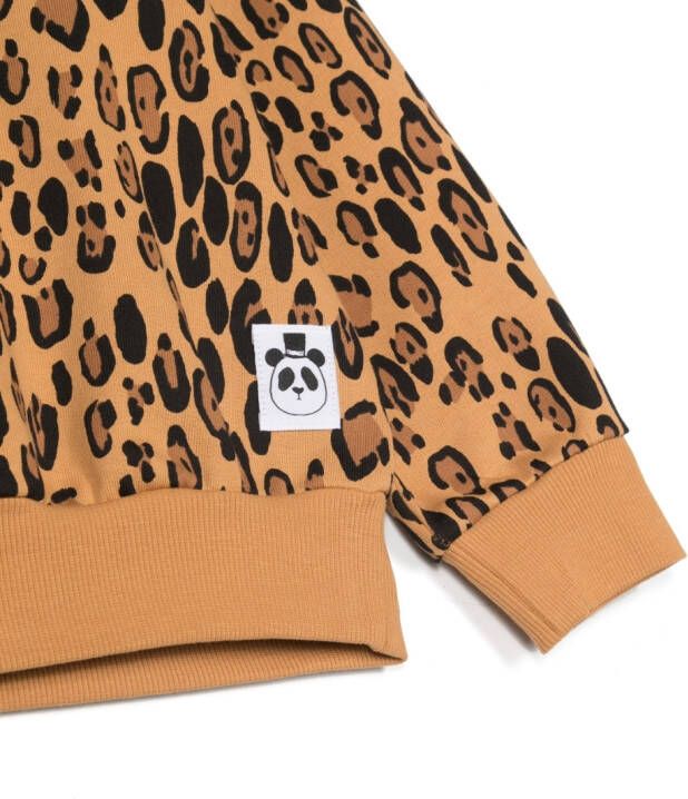 Mini Rodini Sweater met luipaardprint Bruin