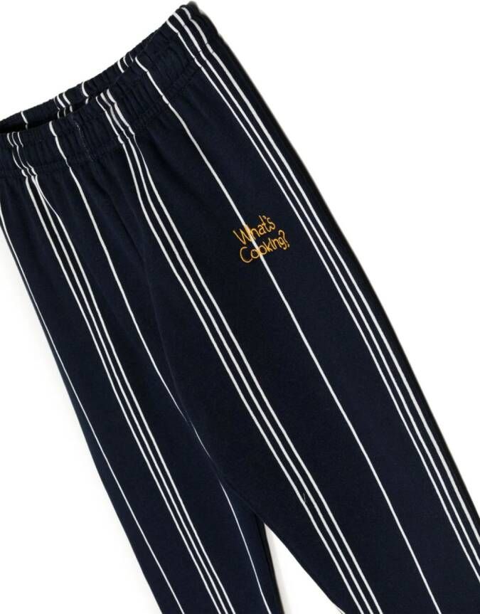 Mini Rodini Trainingsbroek met geborduurd logo Blauw
