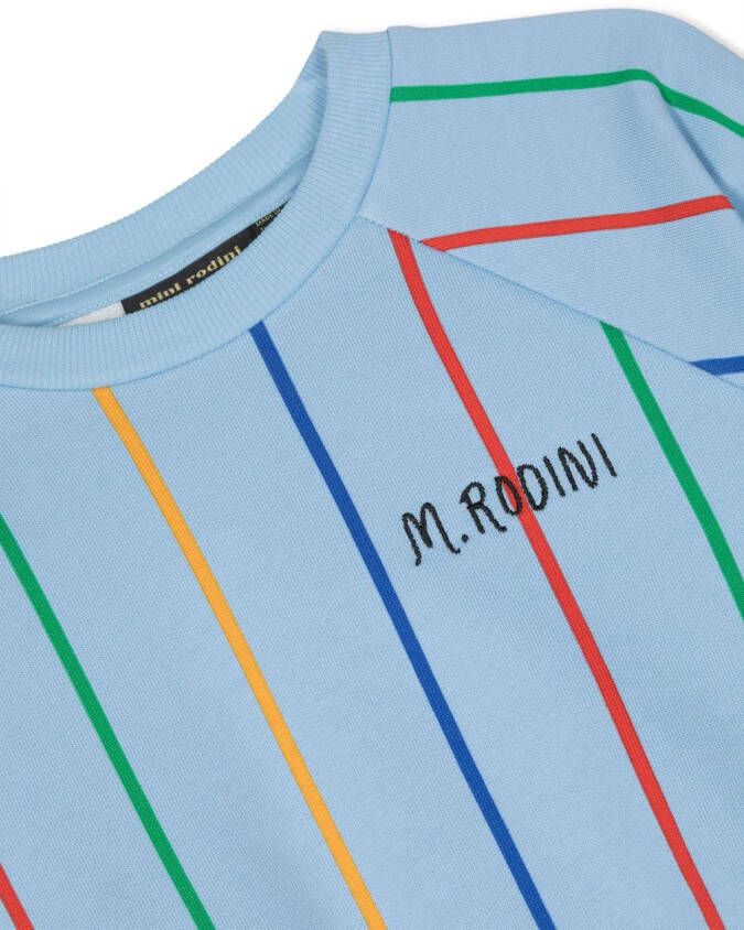 Mini Rodini Trui met geborduurd logo Blauw