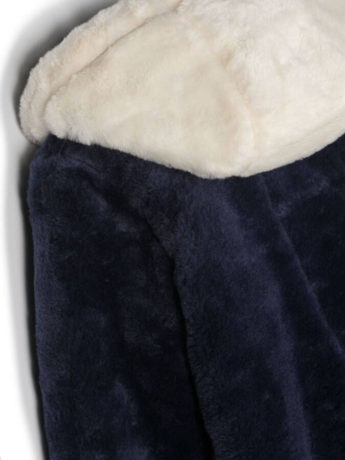 Mini Rodini Tuinbroek met geborduurde tekst Blauw