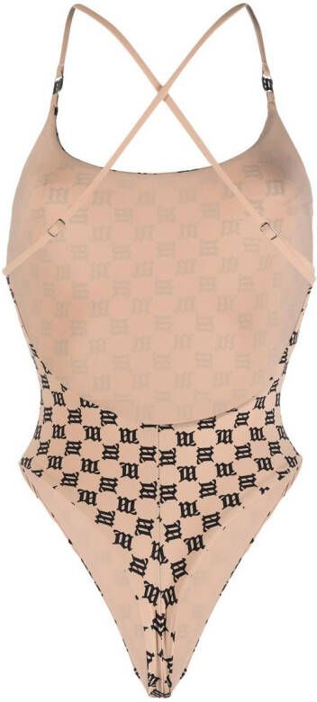 MISBHV Badpak met monogramprint Beige