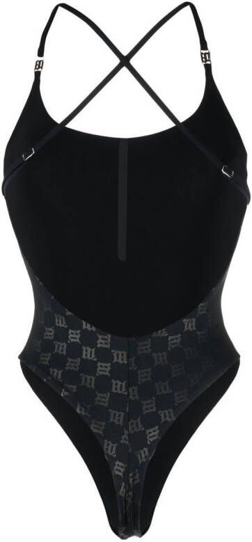 MISBHV Badpak met monogramprint Zwart