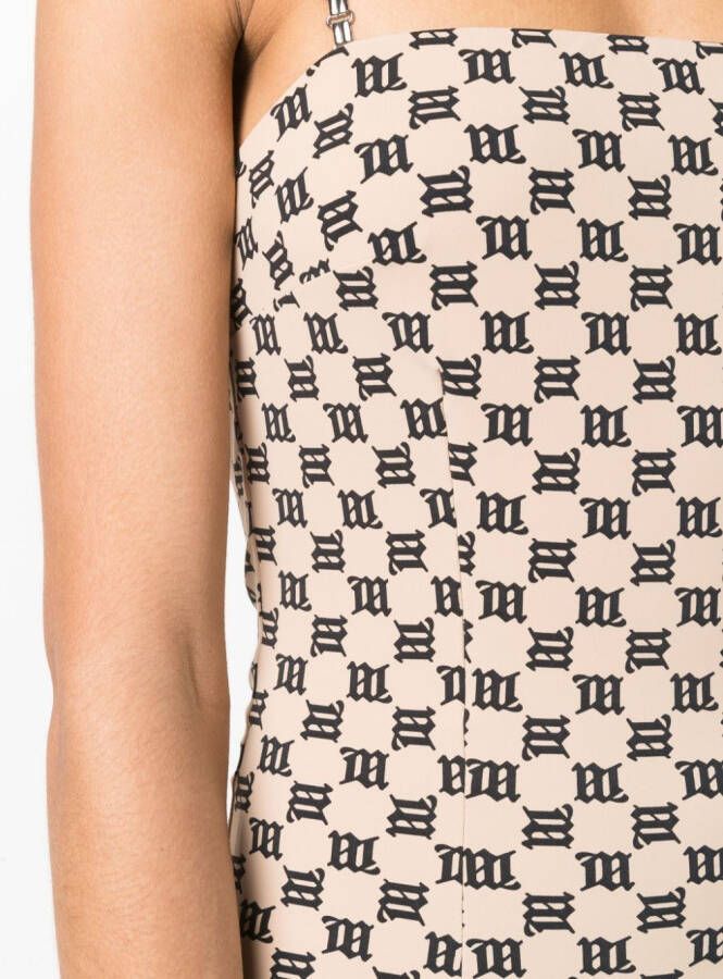 MISBHV Mini-jurk met monogramprint Beige