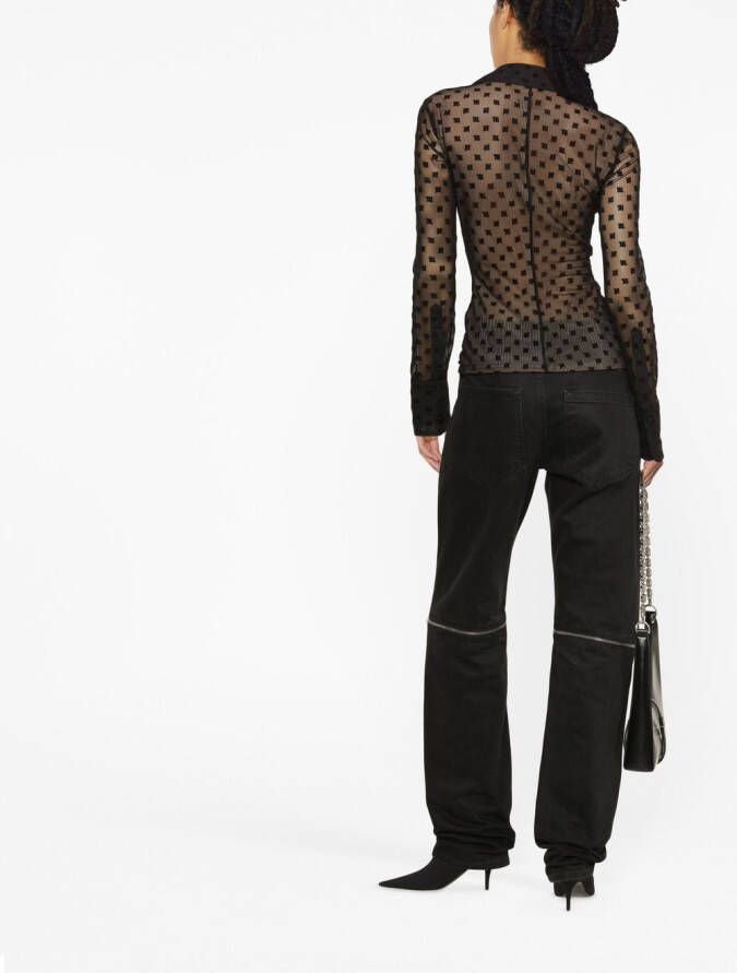 MISBHV Semi-doorzichtige blouse Zwart