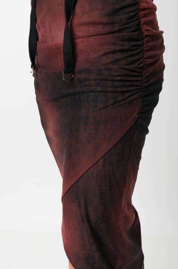 MISBHV Semi-doorzichtige rok Rood