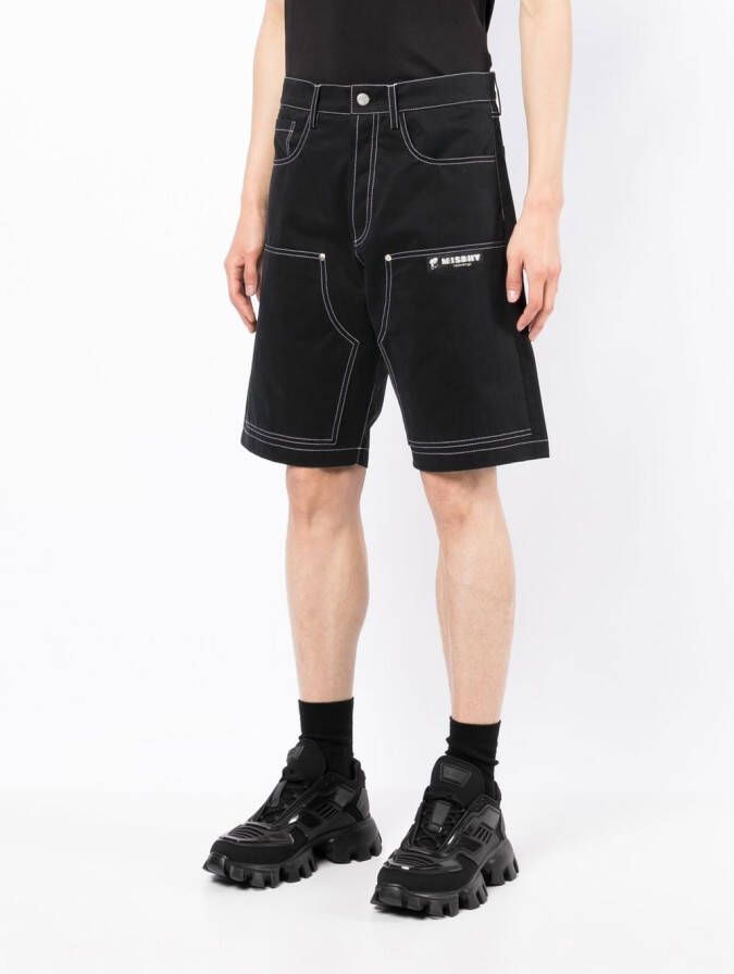 MISBHV Shorts met contrasterend stiksel Zwart