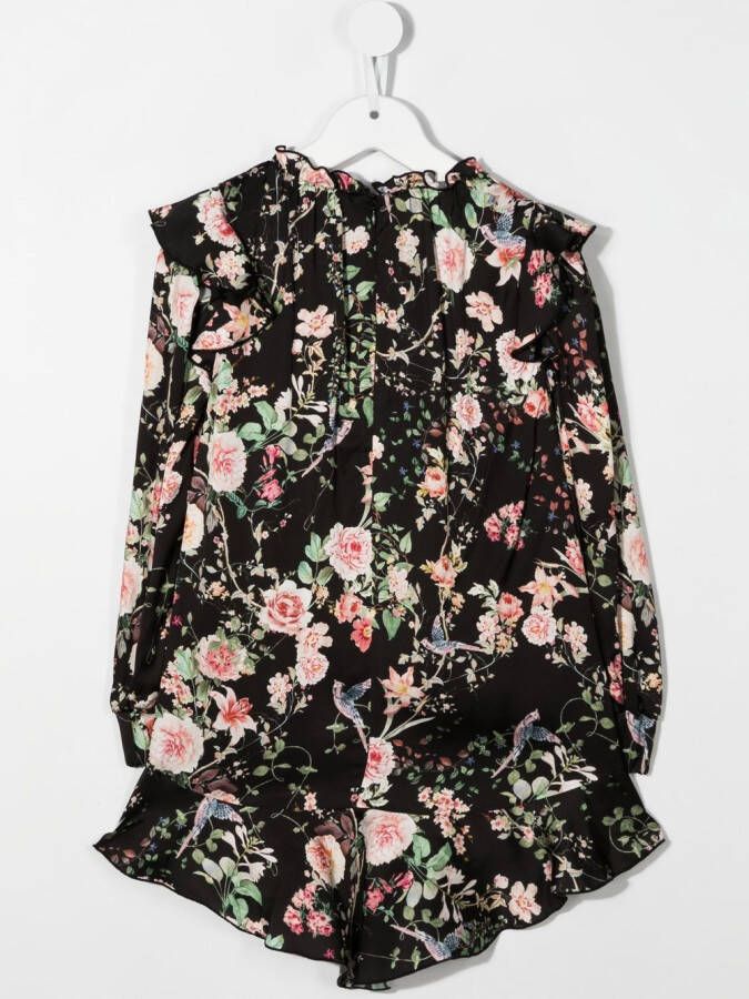 Miss Blumarine Jurk met bloemenprint Zwart