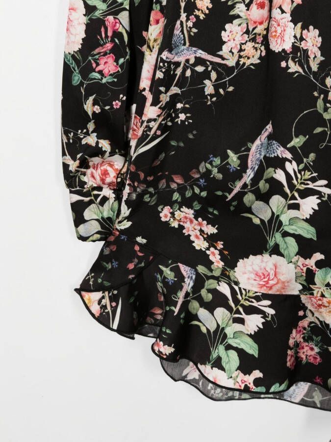 Miss Blumarine Jurk met bloemenprint Zwart