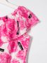 Miss Blumarine Playsuit met bloe print Roze - Thumbnail 3