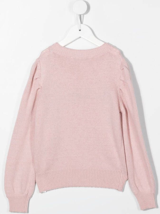 Miss Blumarine Sweater met geborduurd logo Roze