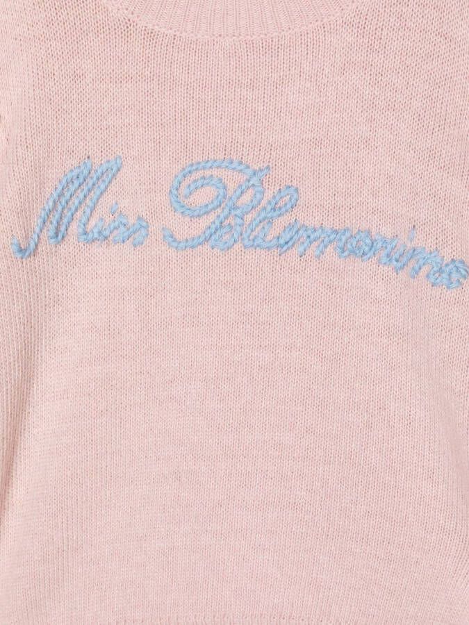 Miss Blumarine Sweater met geborduurd logo Roze