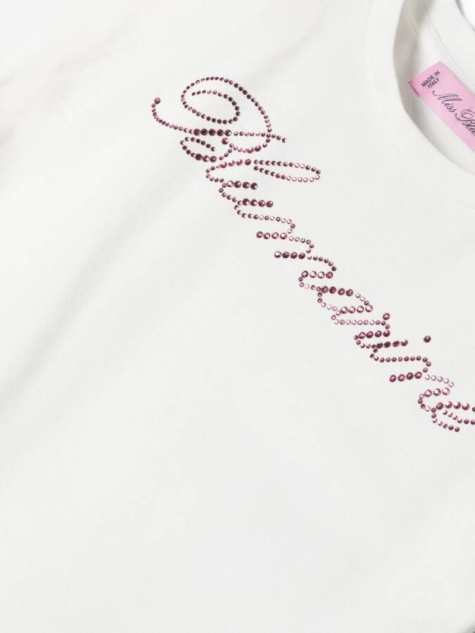 Miss Blumarine T-shirt met logoprint Wit