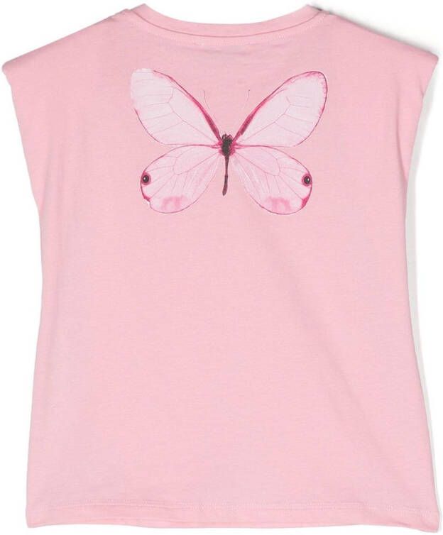 Miss Blumarine T-shirt met vlinderprint Roze