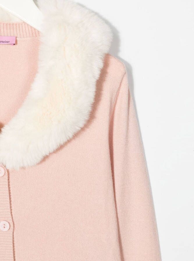 Miss Blumarine Vest met afwerking van imitatiebont Roze