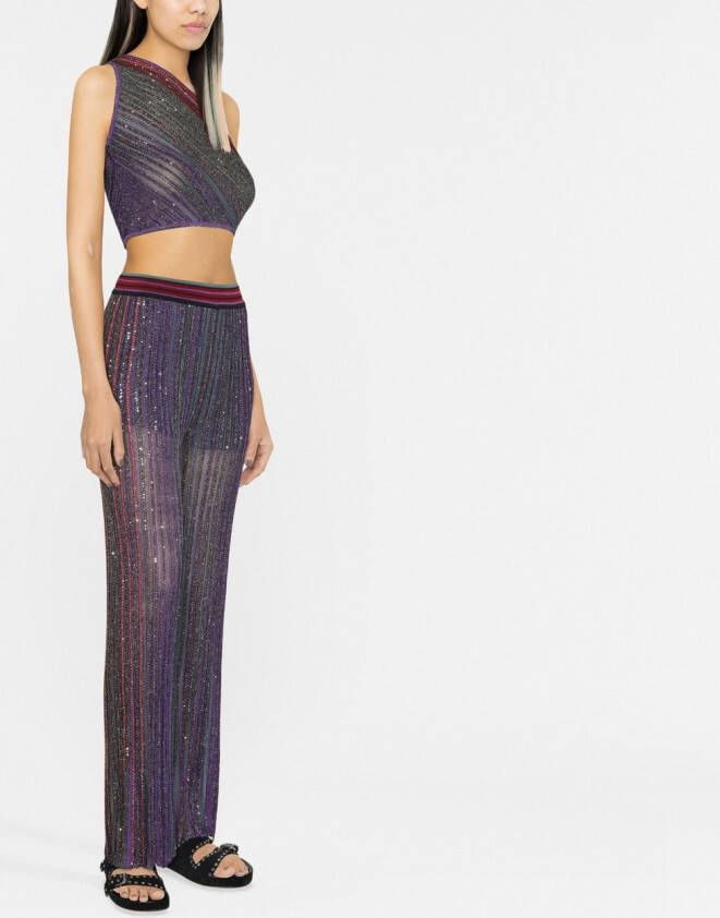 Missoni Broek verfraaid met pailletten Paars