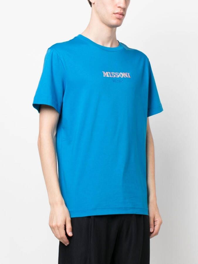 Missoni T-shirt met geborduurd logo Blauw