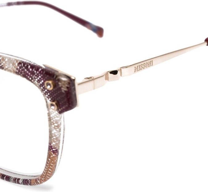 MISSONI EYEWEAR Bril met mesh patroon Roze