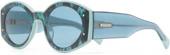 MISSONI EYEWEAR Zonnebril met ovaal montuur Blauw